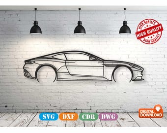 DB11 Metal Car Wall art Decor vector file for laser cutting , plasma cutting ( svg , dxf , dwg , cdr ) Metalic & Wood CNC machine!