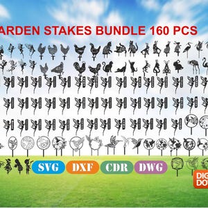 Garden Stakes High Quality vector drawing file for laser cutting ( dxf , dwg , cdr , svg )