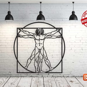 Vitruvian Man Wall Decor Bundle vector drawing file for laser cutting , plasma cutting( dxf , dwg , cdr , svg )