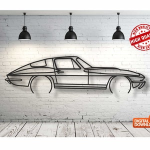 C3 Stingray Metal Car Wall art Decor vector file for laser cutting , plasma cutting ( svg , dxf , dwg , cdr ) Metalic & Wood CNC machine!