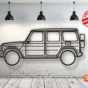 Class-G Metal Car Wall art Decor vector file for laser cutting , plasma cutting ( svg , dxf , dwg , cdr ) Metalic & Wood CNC machine!