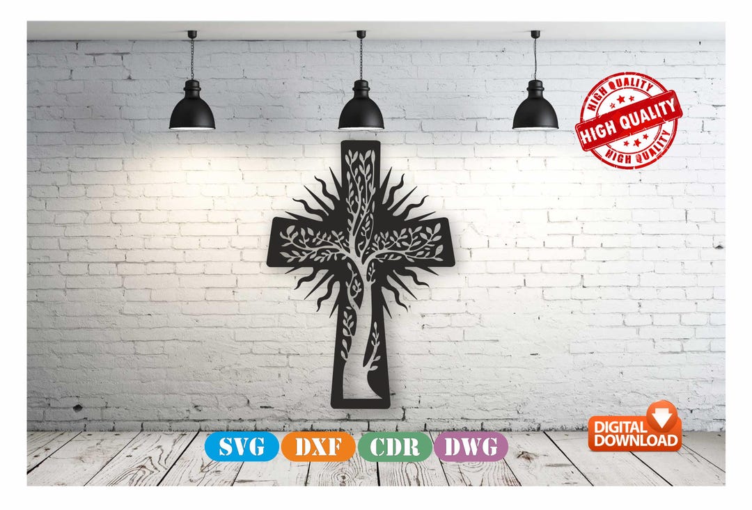 Tree of Life Cross SVG: Laser Cut Wall Art (digital Download) - Etsy