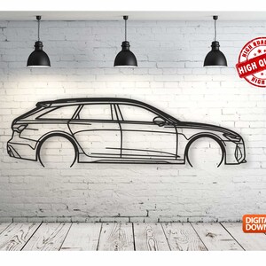 May include: A black and white line art illustration of a car, with a white brick wall background and three black hanging lights. The image has a red stamp that says "HIGH QUALITY" in all caps.