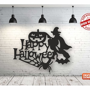 Halloween Wall art Decor vector file for laser cutting , plasma cutting ( dxf , dwg , cdr , svg ) Metalic & Wood CNC machine