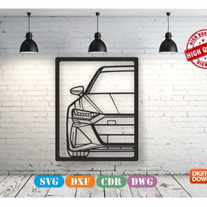 RS6 Metal Car Wall art Decor vector file for laser cutting , plasma cutting ( svg , dxf , dwg , cdr ) Metalic & Wood CNC machine!