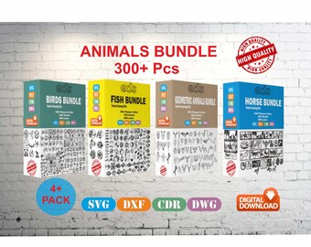 Animals Wall Art Vector Bundle Wall Art Decor vector file for laser cutting ( dxf , svg , cdr , dwg ) Metalic & Wood CNC machine!