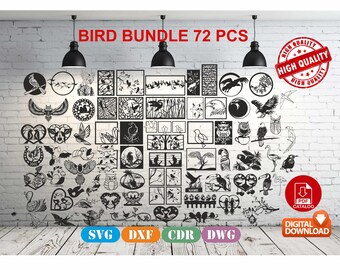 Bird Wall Art Decor, Laser Cut CNC Files (Digital Download) PDF Catalog