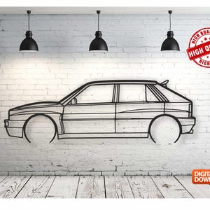 Integrale Metal Car Wall art Decor vector file for laser cutting , plasma cutting( svg , dxf , dwg , cdr )Metalic & Wood CNC machine!