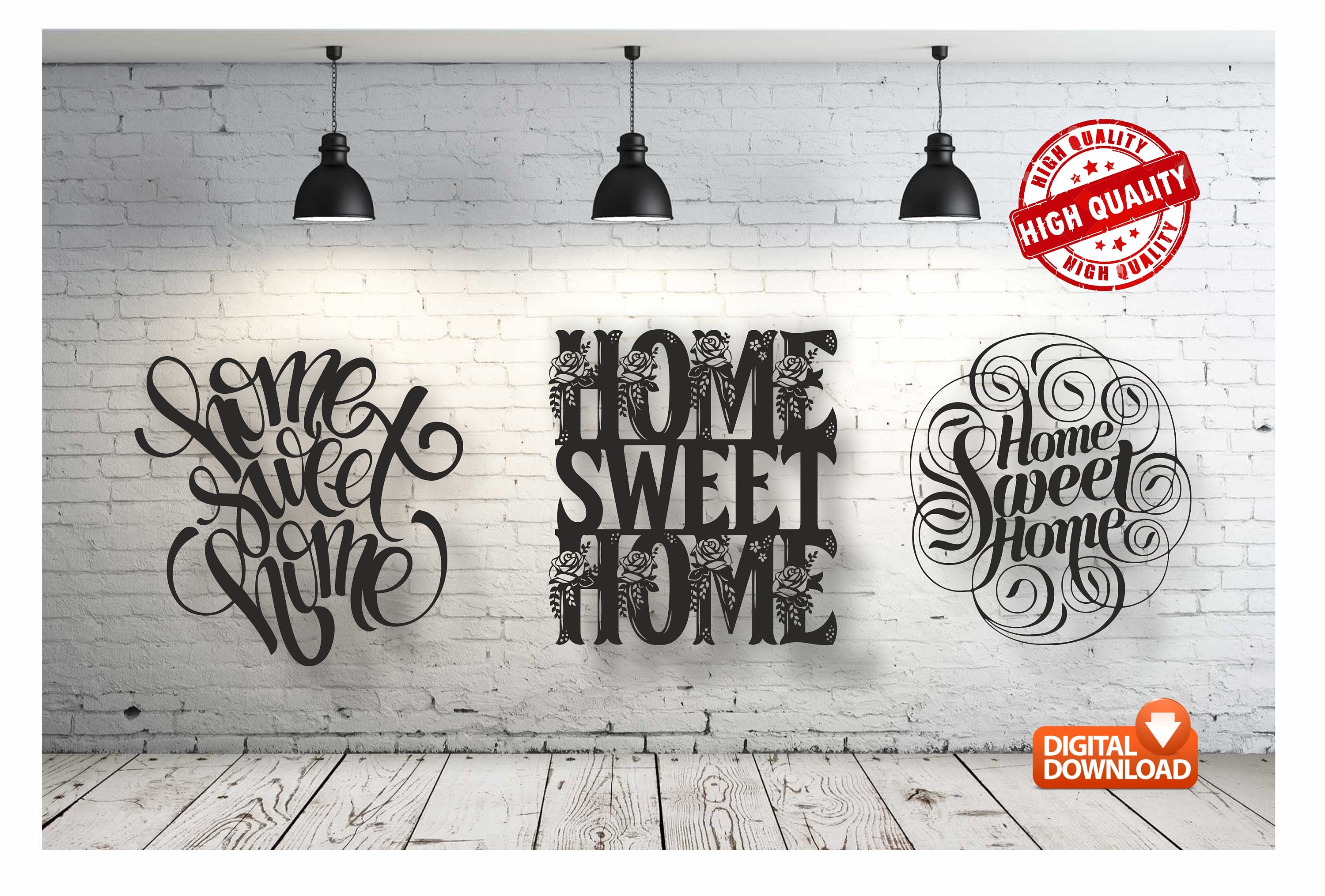 Home Sweet Home Bundle Vector Drawing File for Laser Cutting , Plasma ...