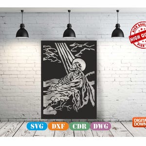 Jesus Wall art  Decor vector file for laser cutting , plasma cutting ( dxf , dwg , cdr , svg )Metalic & Wood CNC machine!