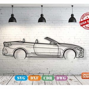 4 Series G23 Metal Car Wall art Decor vector file for laser cutting , plasma cutting ( svg , dxf , dwg , cdr ) Metalic & Wood CNC machine!