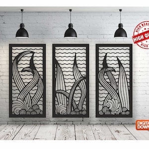 See Wall art Decor vector file for laser cutting , plasma cutting ( dxf , dwg , cdr , svg )Metalic & Wood CNC machine!  3pcs
