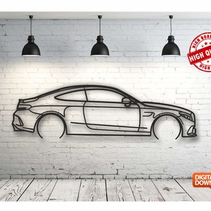C63 AMG Metal Car Wall art Decor fichier vectoriel pour la découpe laser, la découpe plasma (svg, dxf, dwg, cdr) Machine CNC métallique et bois !