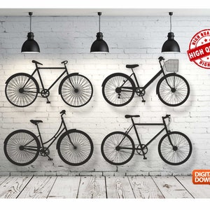 Bicycle Wall art  Decor vector drawing file for laser cutting , plasma cutting( dxf , dwg , cdr , svg )Metalic & Wood CNC machine!