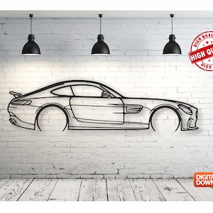 AMG GTS Metal Car Wall art Decor vector file for laser cutting , plasma cutting ( svg , dxf , dwg , cdr ) Metalic & Wood CNC machine!