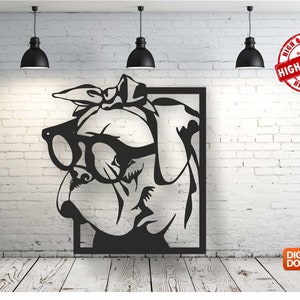 Dog Wall art  Decor vector drawing file for laser cutting , plasma cutting( dxf , dwg , cdr , svg )Metalic & Wood CNC machine!