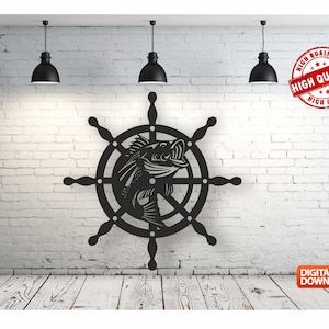 Fish High Quality Wall art  Decor vector drawing file for laser cutting , plasma cutting( dxf , dwg , cdr , svg )