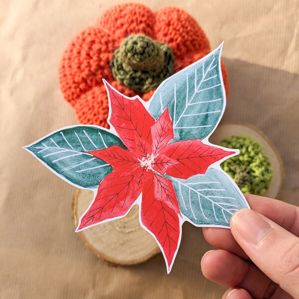 Etoile de Noël - Poinsettia - Sticker