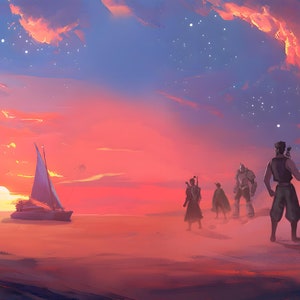 Encomenda de paisagem de fantasia personalizada - Arte de fundo de mundo de romance de fantasia - Arte de capa de livro personalizada para autores - Cenário de campanha DnD