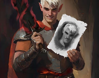 カスタムDnDポートレート、ファンタジーキャラクターアート、D&Dダンジョンズアンドドラゴンズのデジタルコミッション、DnD OCコミッションパーソナライズキャラクターアートワーク