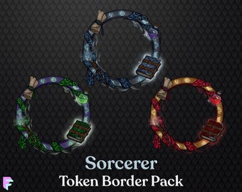 Sorcerer D&D Token Border Pack | Digital Token Frame for Pathfinder/Foundry VTT/Roll20 | DnD Character Token Frame | Dungeons And Dragons