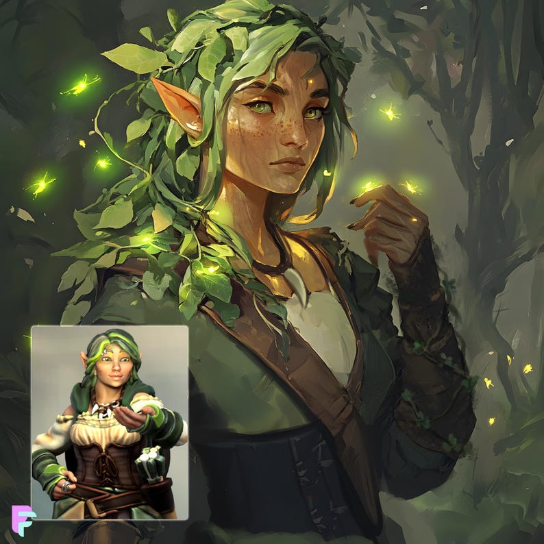 Arte de personajes de fantasía OC / Encargo de personajes originales / Dungeons and Dragons, World of Warcraft, Baldur's Gate 3, Final Fantasy, Pathfinder imagen 13