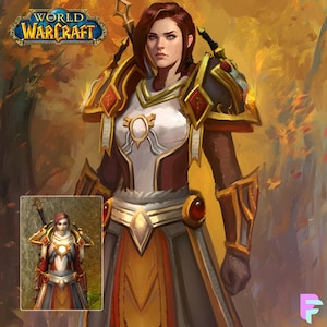 Custom fantasy-personagekunst, gepersonaliseerde digitale commissie, portret gamepersonage voor DND, BG3, FFXIV voor Dungeons and Dragons-campagne afbeelding 6
