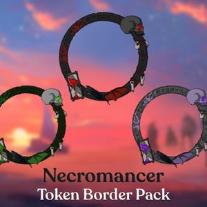 Necromancer D&D Token Border Pack | Digital Token Frame for Pathfinder/Foundry VTT/Roll20 | DnD Character Token Frame, Dungeons And Dragons