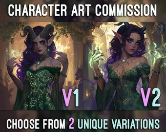Custom Character Illustration, Original Character Art, Book Character Portrait, Personalized OC Commission, Digital DND Character Drawing