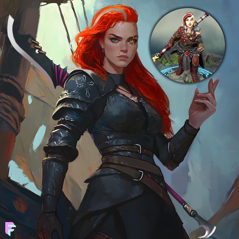 Arte de personajes de fantasía OC / Encargo de personajes originales / Dungeons and Dragons, World of Warcraft, Baldur's Gate 3, Final Fantasy, Pathfinder imagen 12