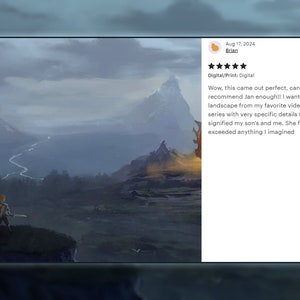Custom fantasy artwork inspired by Elden Ring, featuring an ominous landscape with towering mountains, an ancient portal glowing with fiery light, and three adventurers standing at the edge of a cliff, ready for a journey elden ring video game scene
