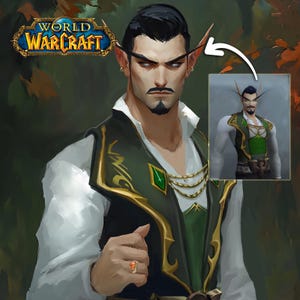 Custom fantasy-personagekunst, gepersonaliseerde digitale commissie, portret gamepersonage voor DND, BG3, FFXIV voor Dungeons and Dragons-campagne afbeelding 8
