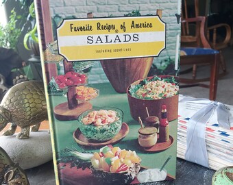 Salades - Recettes préférées des États-Unis - Y compris les amuse-gueules - Livre de cuisine vintage - 1968