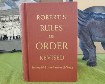 Roberts Rules of Order - édition soixante-quinzième anniversaire - livre vintage - 1951