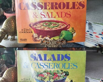 Un livre de recettes recto-verso ! - Casseroles - Salades - Lou Siebert Pappas - Livre de cuisine vintage - 1977