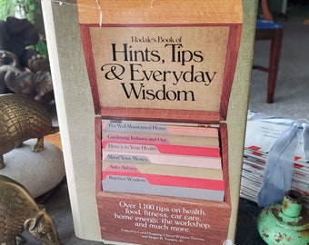 Rodale's Book of Hints, Tips, & Everyday Wisdom - Vintage Book - 1985 - Hardcover Book - Household Hacks - Tips and Tricks