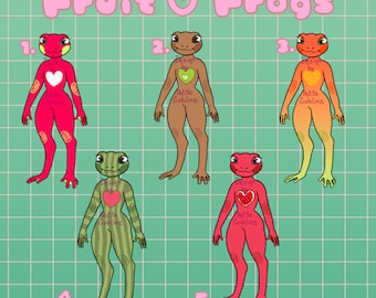 PLUS Anthro Fruit Frogs Adopt Furry Adoptable Fursona OC