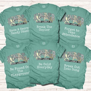 Kindergarten Teacher Comfort Colors Shirts Back To School Shirt Kindergarten Teacher TShirts Most Likely To Teacher Shirt Kindergarten Team