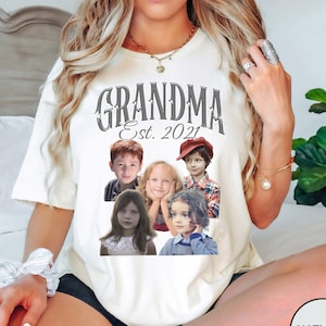 Custom Bootleg Rap Tee for Grandma, Personalized Grandma Shirt, Custom Photo Shirt, Gift For Grandma, Nana Granny Grammy Lola Mimi Gigi