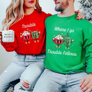 BCLTYCreations Ugly Couples Christmas Sweater Ugly Couple Sweaters Couples Christmas Sweaters Christmas Sweatshirts Matching Couple Christmas Shirt Set