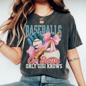 Custom Baseball or Bow Gender Reveal Shirt Baseball Gender Reveal Balls or Bows Only I Know Keeper of the Gender Auntie Gender Reveal Ideas