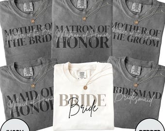Bridal Party Comfort Colors Shirts, Bridesmaid Proposal Gift, Maid Of Honor Tee, Matching Wedding Shirts, Wedding Party Bachelorette  S0022