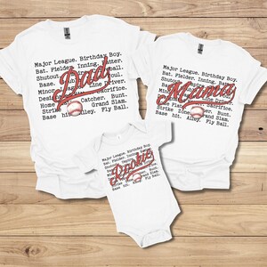 Custom Baseball Family Shirts, Matching Family Baseball Birthday Shirt, Rookie of the Year, Baseball 1st Birthday TShirt, Baseball Mama Tee