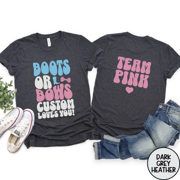 Boots or Bows, Cowboy Gender Reveal, Custom Gender Reveal Party Shirts, Western Aunt, Personalized Matching Mommy Daddy, Auntie Loves