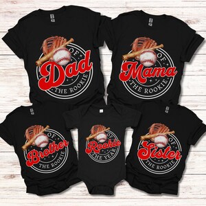 Custom Baseball Family Shirts, Matching Family Baseball Birthday Shirt, Rookie of the Year, Baseball 1st Birthday TShirt, Baseball Mama Tee