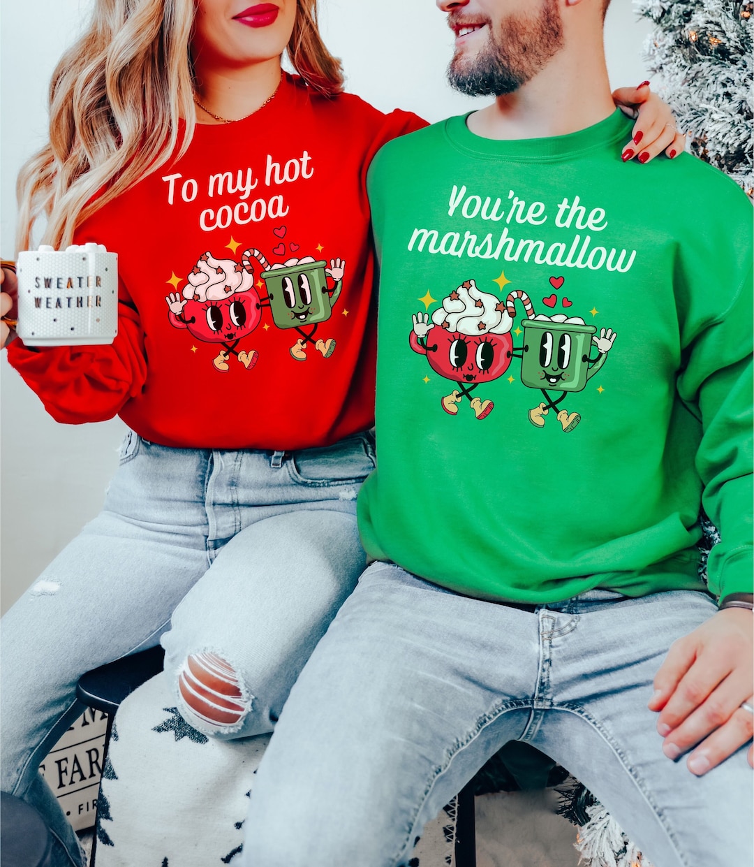 Cute Couple Christmas Sweaters 
