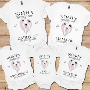 Custom Halloween Birthday Shirt Halloween 1st Birthday Shirt Personalized 1st Birthday Halloween Spooky One Matching Family Shirts Dad Mom
