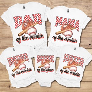 Custom Baseball Family Shirts, Matching Family Baseball Birthday Shirt, Rookie of the Year, Baseball 1st Birthday TShirt, Baseball Mama Tee