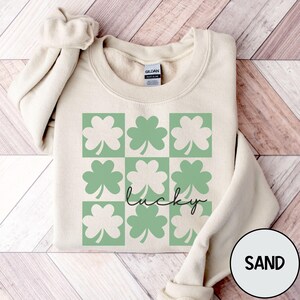 Lucky Shamrock Sweatshirt, St. Patricks Day Sweatshirt, Clover Sweatshirt, Simple Sweater, Womens St Paddys Day, Lucky Crewneck, Irish Shirt