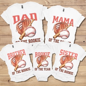 Custom Baseball Family Shirts, Matching Family Baseball Birthday Shirt, Rookie of the Year, Baseball 1st Birthday TShirt, Baseball Mama Tee